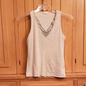 Brunello Cucinelli tan and grey tank top